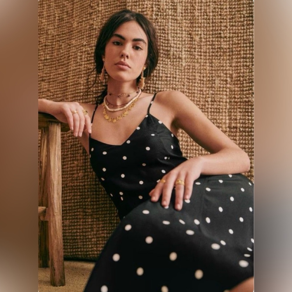 Sezane Marguarita Polka Dot Dress